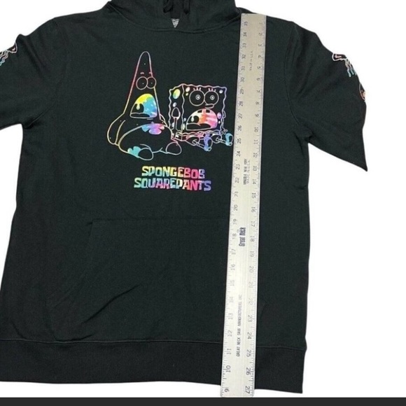 Spongebob Squarepants Adult Hoodie Patrick Jellyfish Colorful Rainbow Tie Dye - Picture 10 of 13